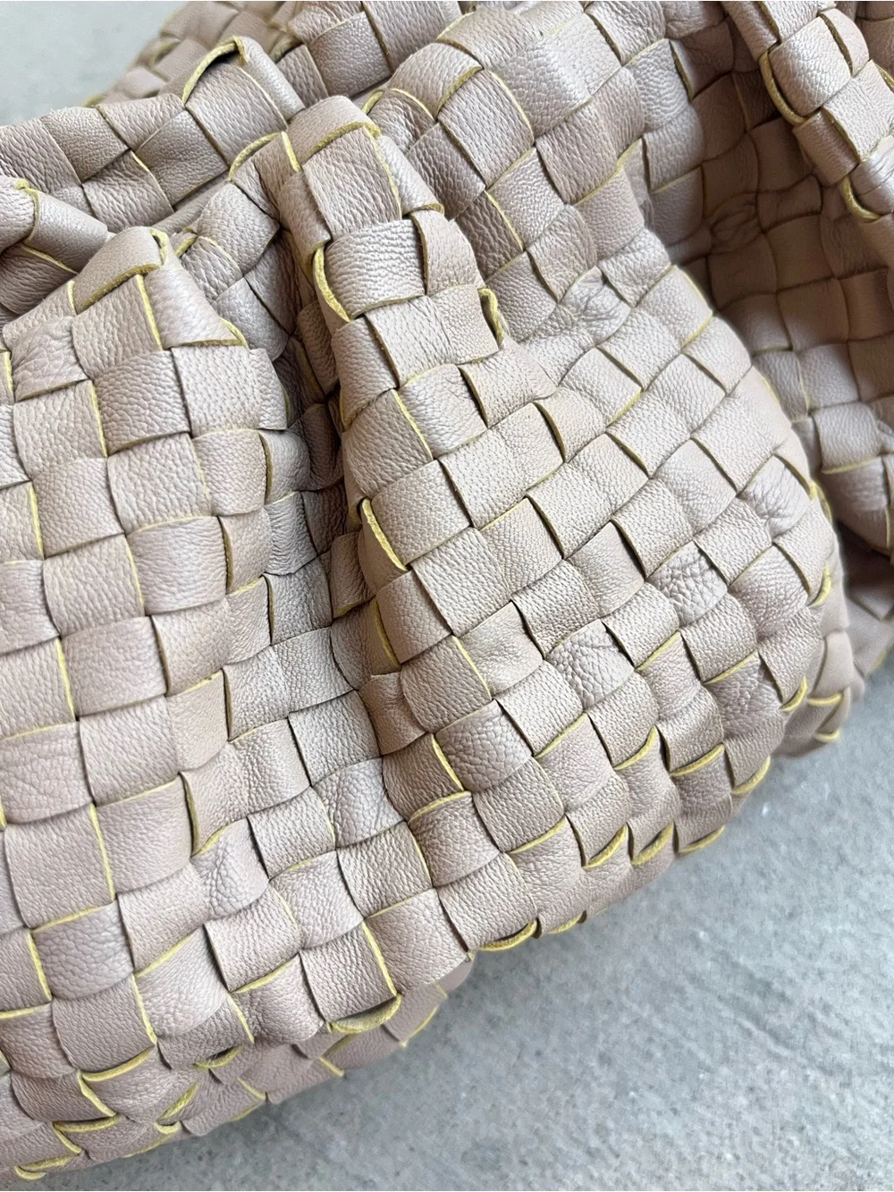 NWT Cleobella Gigi tan leather woven clutch - Picture 2 of 8